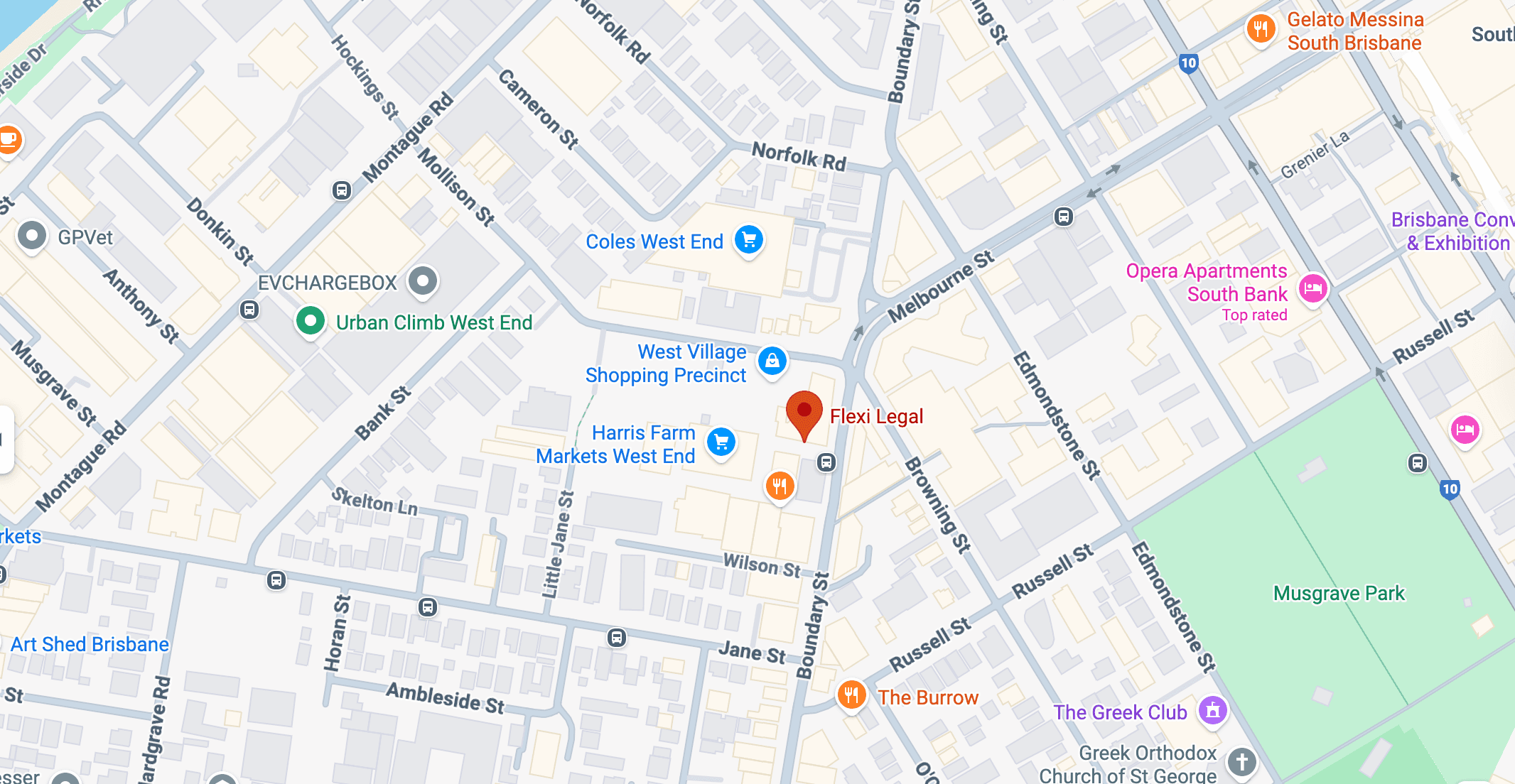 Flexi Legal office location - The Greenhouse, Level 4/97 Boundary St, Brisbane